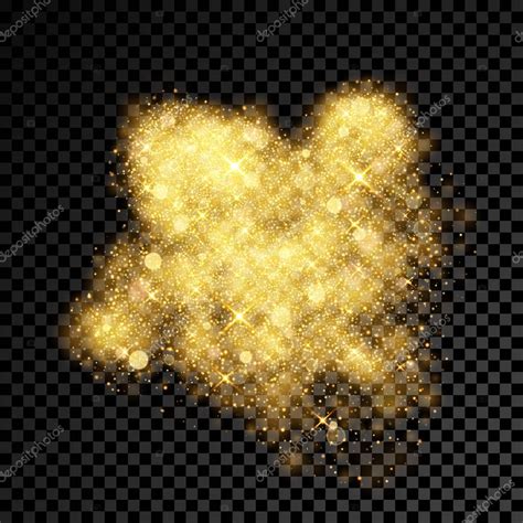 Gold Glitter Splatter Of Shining Sparkles On Vector Transparent