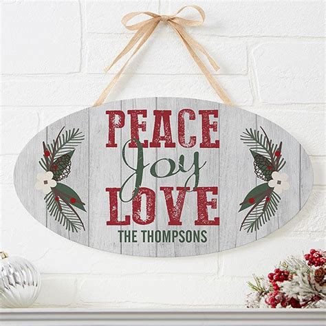 Personalized Wood Sign Peace Love Joy