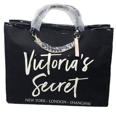 New Victorias Secret Angel City Canvas Chain Tote Bag Purse Weekender