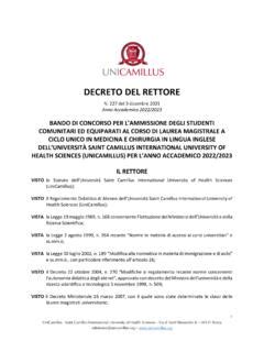 DECRETO DEL RETTORE Unicamillus Org Decreto Del Rettore Unicamillus