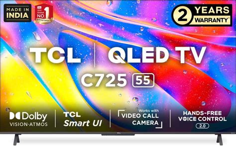 Tcl C725 139 Cm 55 Inch Qled Ultra Hd 4k Smart Android Tv Black