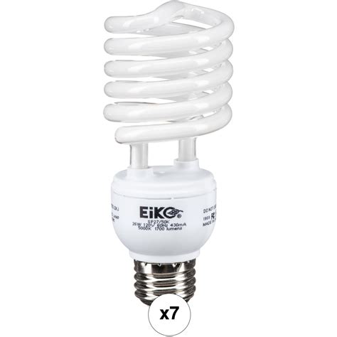 Eiko Sp2750k Spiral Fluorescent Lamp 26w120v 7 Pack Bandh