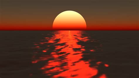 Animated Sunset Over The Ocean Stock Footage Video 100 Royalty Free