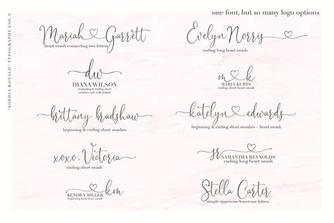 Sophia Ronald Lovely Script Font Heart Font Calligraphy Fonts