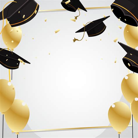 Gold Balloon On Graduation Festivity Background 2332513 Vector Art At