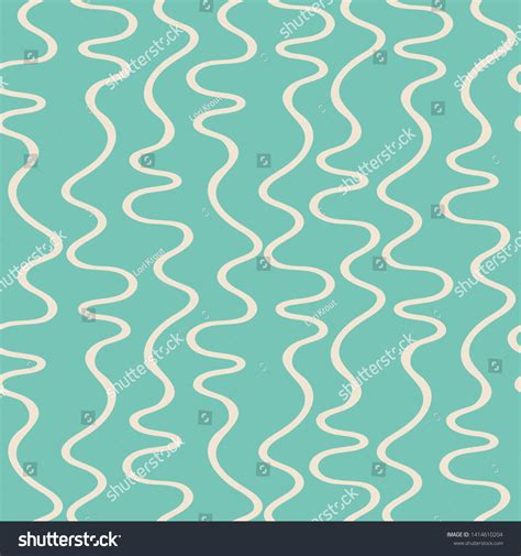 Squiggly Line Stripes Seamless Pattern Turquoise Stock Vector Royalty