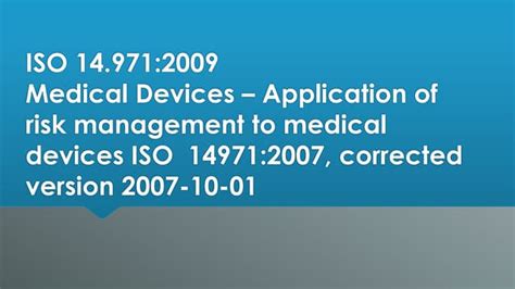 Gestión De Riesgos Dispositivos Médicos Iso 14971 Ppt