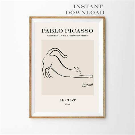 Picasso Print Cat Le Chat Pablo Picasso Wall Art Digital Etsy
