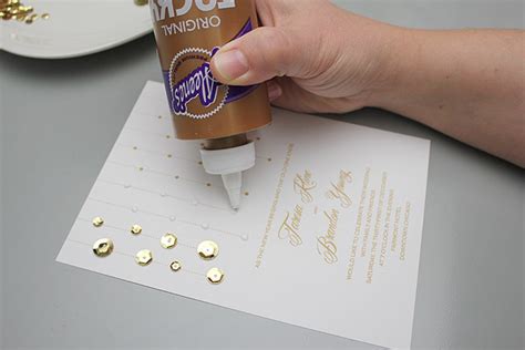 Diy Glam Gold Wedding Invitation With Sequins