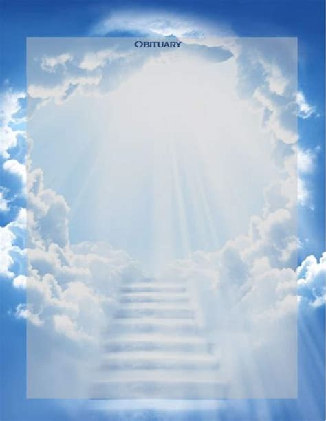 Memorial Program Funeral Obituary Template Clouds Etsy