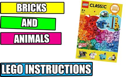 Lego Instructions How To Build Bricks And Animals 11011 Lego