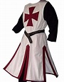 Mens Crusader Costume Medieval Templar Renaissance Knight Warrior Tunic ...