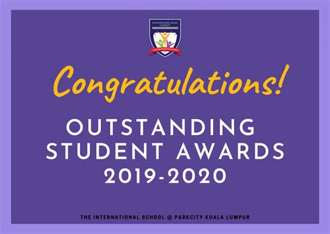 Outstanding Student Awards 2019 2020 At The International School