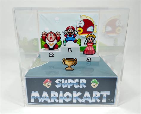 Super Mario Kart Podium Hand Made Cube Diorama Snes Etsy Australia