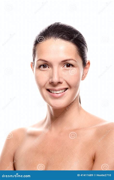 female model with hair tied back smiling stock image image of lifestyle natural 41411689