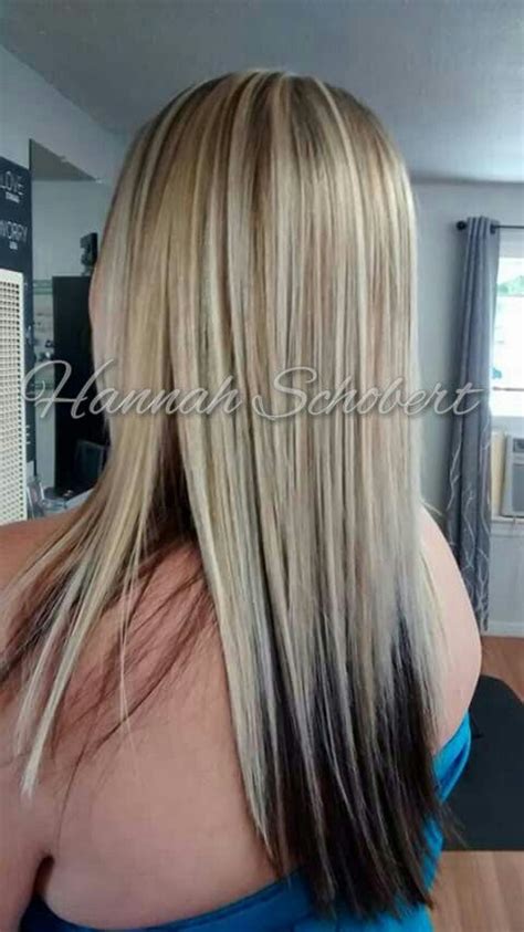 Cool Bright Heavy Blonde Highlights With Dark Underneath With Long