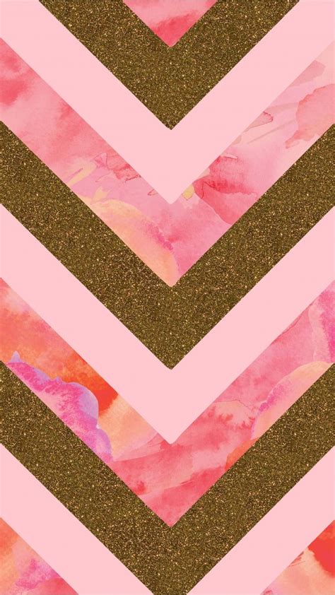 Glitter And Pink Watercolor Chevron Tap To See More