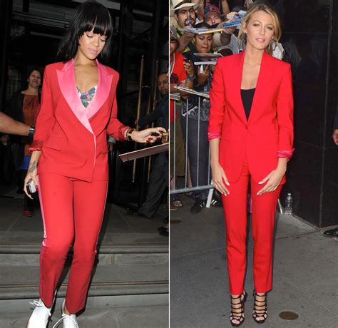 Blake Lively Vs Rihanna Who Wore Her Red Suit Better Photos Poll