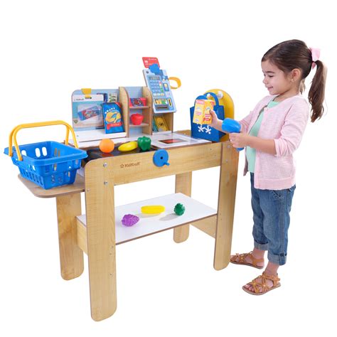 Kidkraft Wooden Grocery Store Self Checkout Center With 30 Accessories