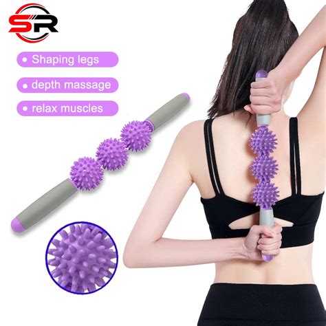 Muscle Massage Yoga Stick Gym Body Fitness Exercise Relaxation Equipment 3 Ball Roller Fascia