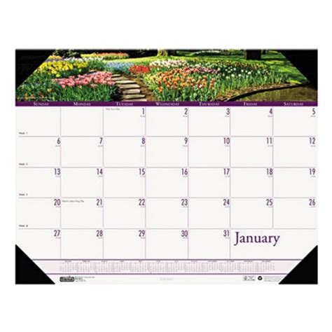 House Of Doolittle Recycled Gardens Of The World Photo Monthly Desk Pad