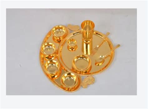 Golden Brass Thali Set At Rs Set In Moradabad ID