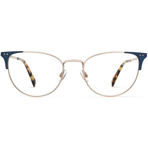 Ava Eyeglasses In Polished Gold With Brushed Navy Warby Parker Eyeglasses Eyeglasses For