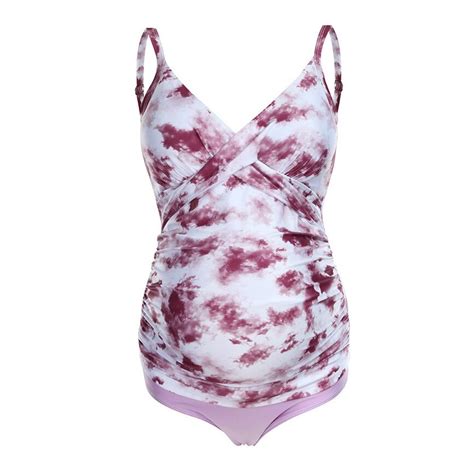One Piece Swimsuit Maternity Print Bikini Sleeveless Summer Swimwear