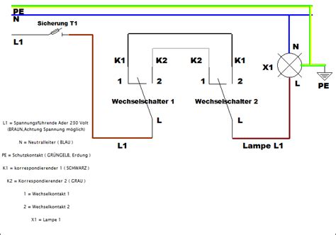 Wechselschaltung 2 Lichtschalter Wiring Diagram