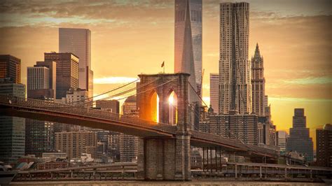 Brooklyn Bridge In The Sunset Wallpaper Backiee