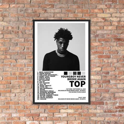 Nba Youngboy Top Album Cover Poster Poster Print Wall Art Etsy