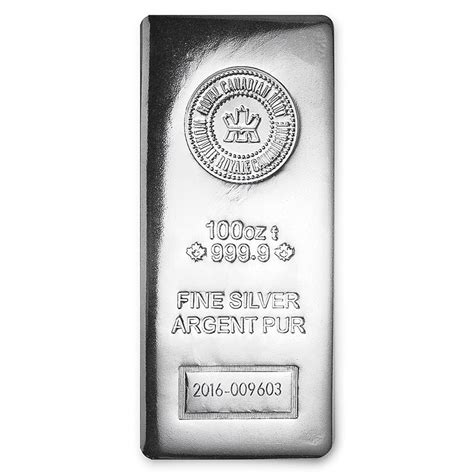 Buy 100 Oz Silver Bar Royal Canadian Mint 9999 Fine Pressed Apmex