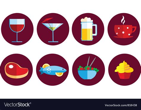 Set Of Food And Drink Icons Royalty Free Vector Image