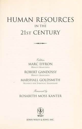 Human Resources In The 21st Century By Marc Effron Open Library