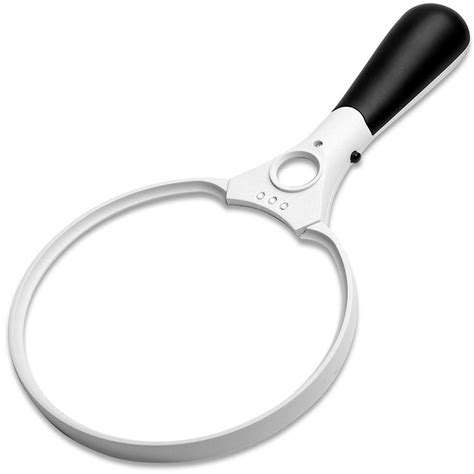 Peroptimist 5 5 Inch Extra Large Led Handheld Magnifying Glass With Light 2x 4x 10x Lens