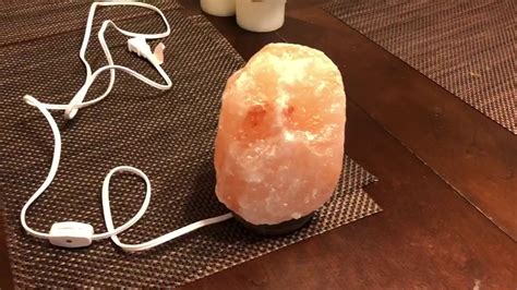 Himilayan Crystal Sea Salt Rock Lamp Good Luck Color Orange Pink Review Youtube