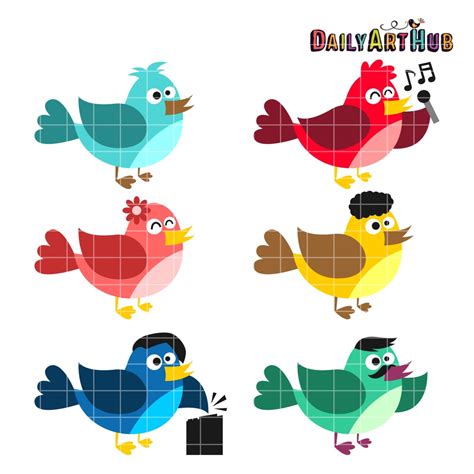 Funny Birds Clip Art Set Daily Art Hub Graphics Alphabets And Svg