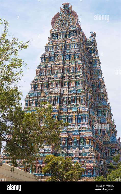 The Western Gopuram Or Gateway To The Meenakshi Temple Complex