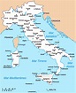 Mapa de Italia - datos interesantes e información sobre el país
