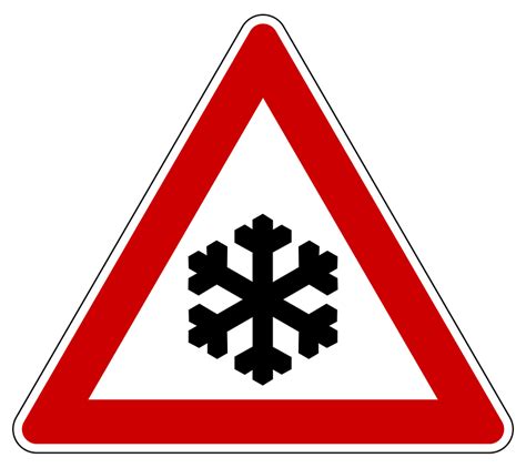 Icy Road Danger Warning Road Sign Transparent Png Stickpng
