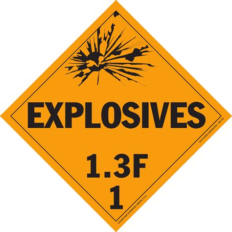 Hazardous Material Placards 10 34 X 10 34 Class 13 Explosive