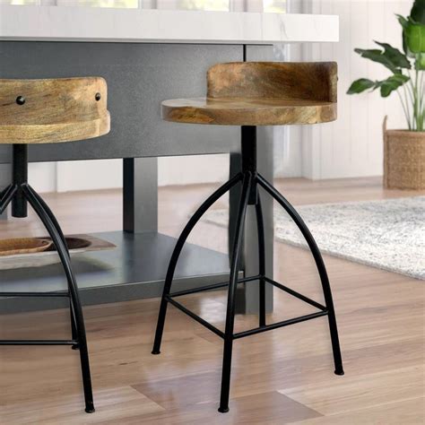 Living room, bedroom, dining room, patio and garden, kitchen Molinaro Adjustable Height Bar Stool | Counter height ...