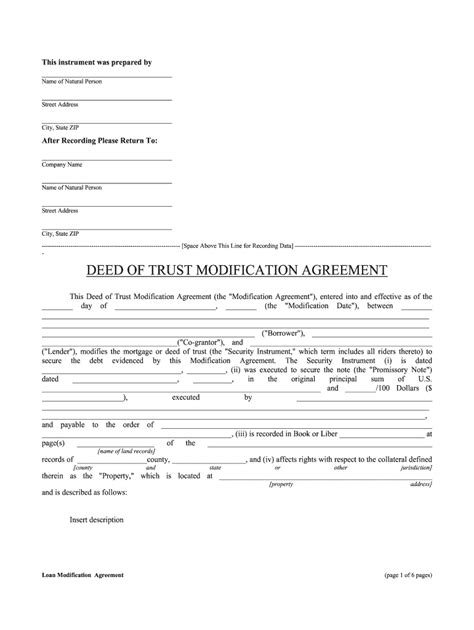 Modification Deed Trust Form Fill Online Printable Fillable Blank