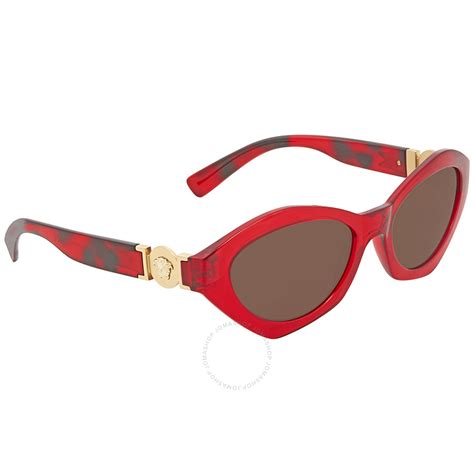 Versace Brown Oval Sunglasses Ve4334 31373 54 Versace Sunglasses Jomashop