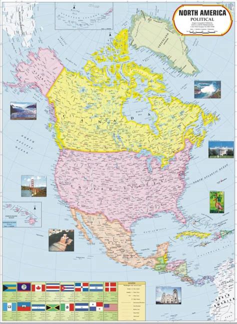 North America Political Map Paper Print Maps Posters In India Buy