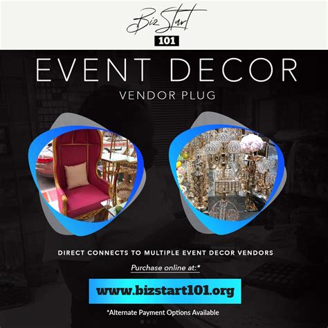 Your source for wholesalers, distributors, importers and manufacturers. Event Decor & Party Supplies Vendor Plug - Bizstart101
