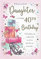 LARGE BEAUTIFULLY WORDED Wishing A Wonderful Daughter A Very Happy 40th ...