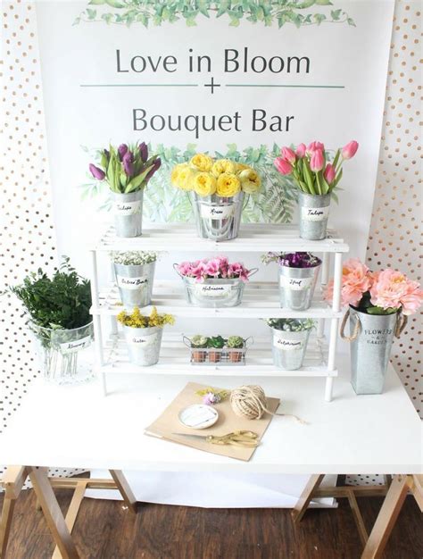 Love In Bloom Bridal Shower Diy Bouquet Bar Bridal Shower Diy Bridal