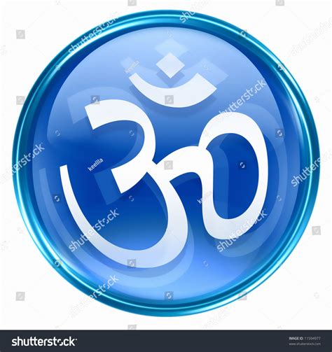 Om Symbol Icon Blue Isolated On White Background Stock