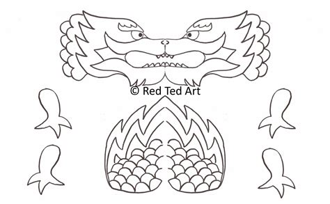 Dragon Puppert Printable Watermarked Red Ted Arts Blog